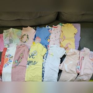 Set of 11 summer outfits, including shorts and Capri leggings. Sz 4T